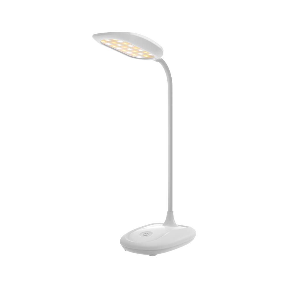 LED лампа настільна LEBRON L-TL-7706Wh, 5W, 2700-6500K, Li-ion 1200mAh*2, біла, шнур Type-C/USB