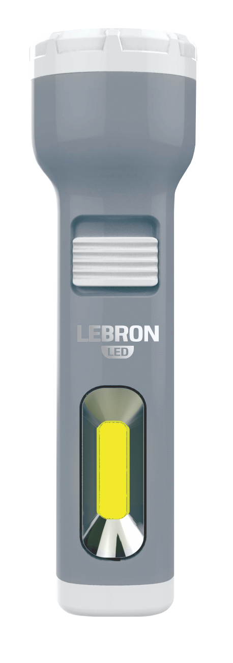 LED ліхтар ручний акумуляторний LEBRON L-HL-30, ABS, сірий, 1W + 1W COB, USB, 1200mAh Li-Ion