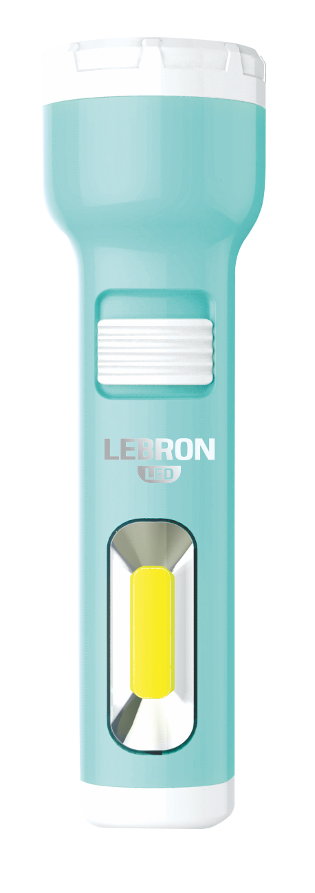 LED ліхтар ручний акумуляторний LEBRON L-HL-31, ABS, зелений, 1W + 1W COB, USB, 1200mAh Li-Ion