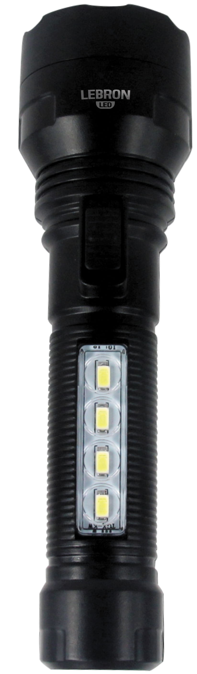 LED ліхтар ручний акумуляторний LEBRON L-HL-40, ABS, чорний, 2W + 0,8W, 1200mAh Li-Ion