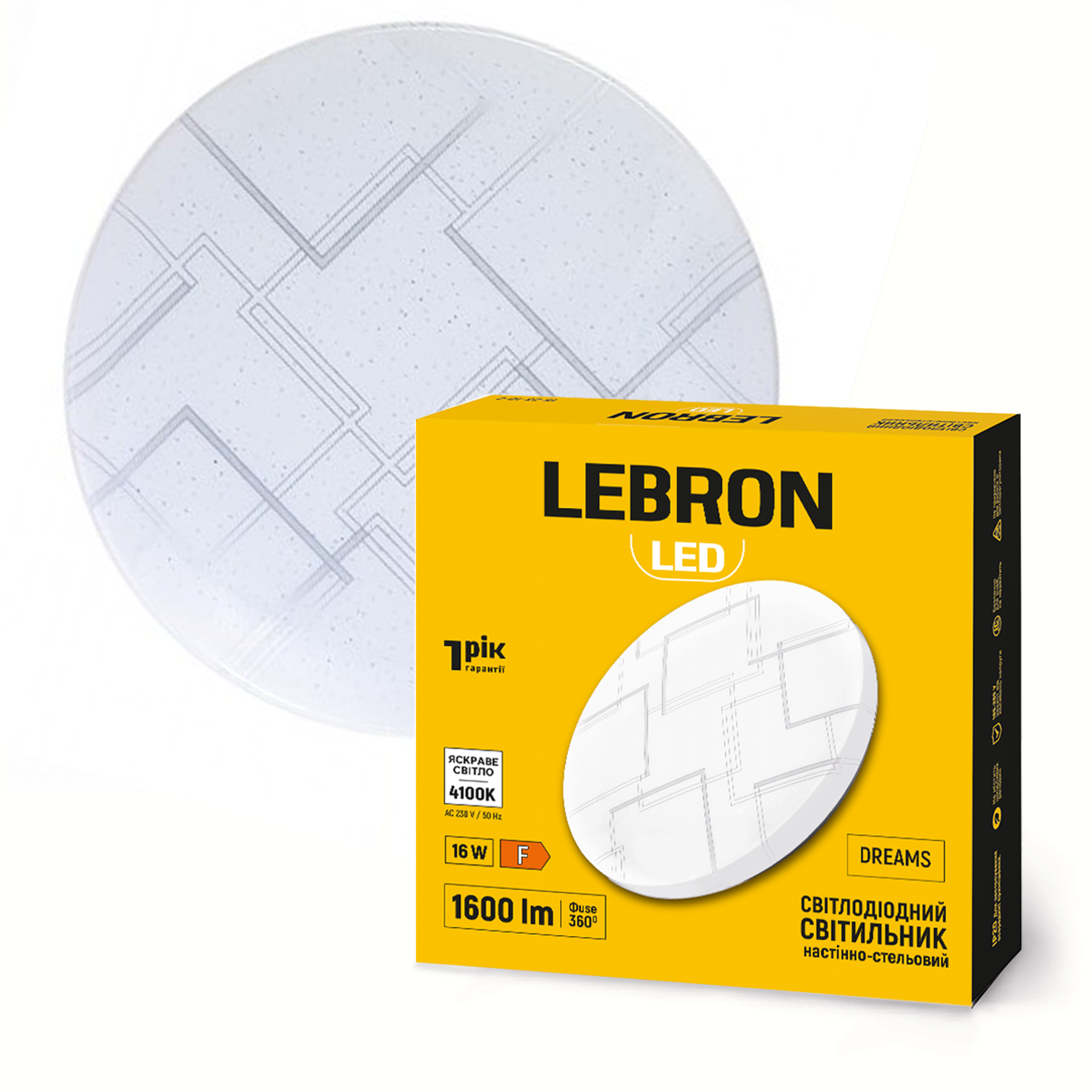 LED світильник LEBRON L-CL-D-1641, DREAMS, 16W, 4100K, 230V