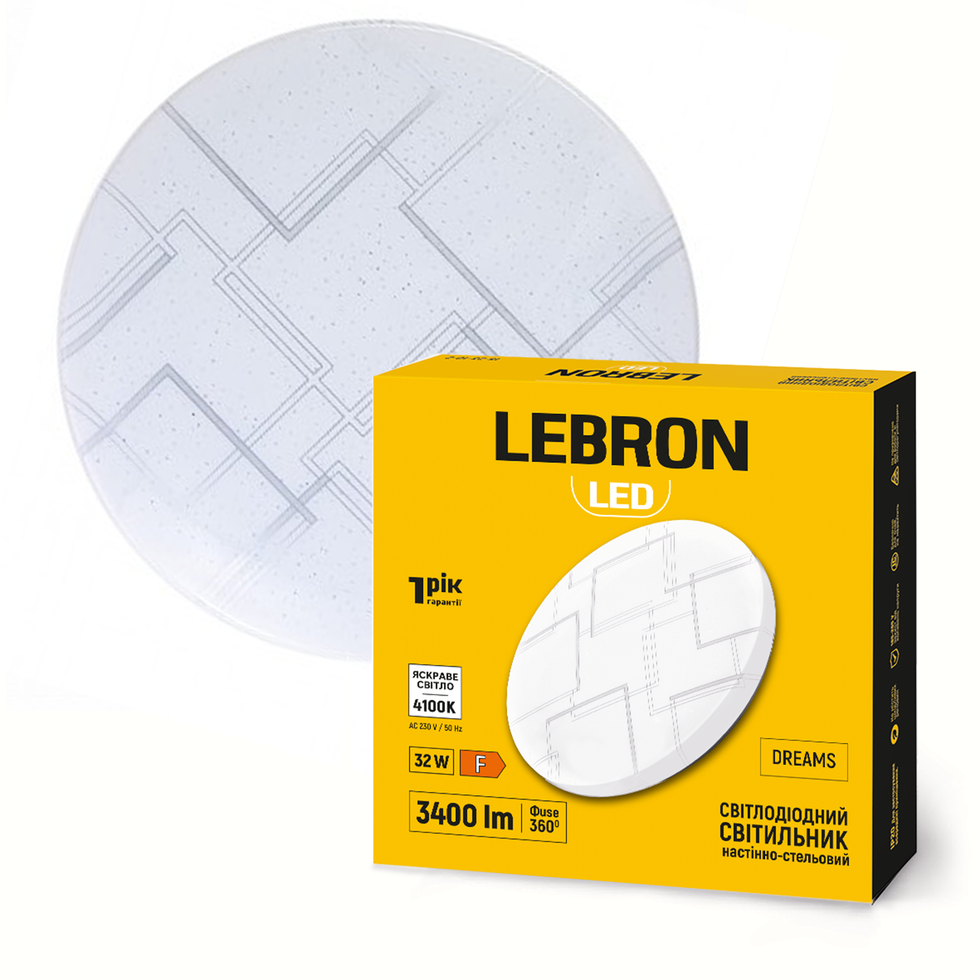 LED світильник LEBRON L-CL-D-3241, DREAMS, 32W, 4100K, 230V