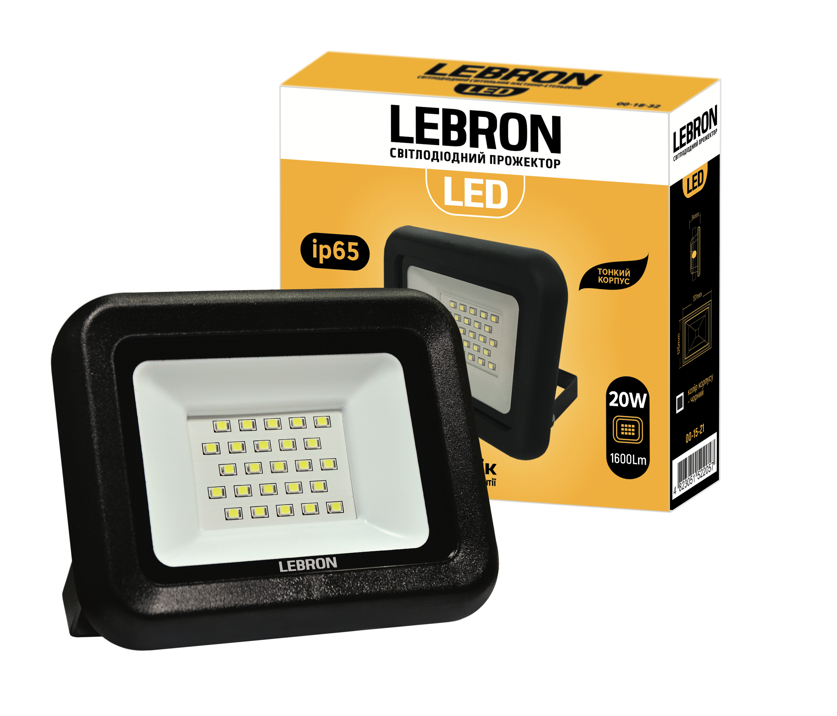 LED прожектор LEBRON L-LF, 10W,  6200K, 900Lm, 230V