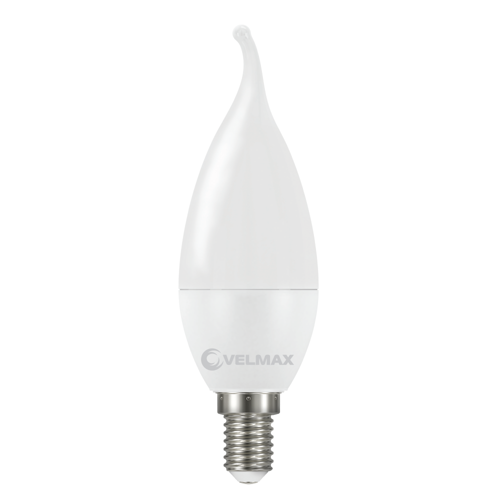 LED лампа VELMAX V-C37t, 6W, 220V, E14, 4100K, 540Lm, EMC