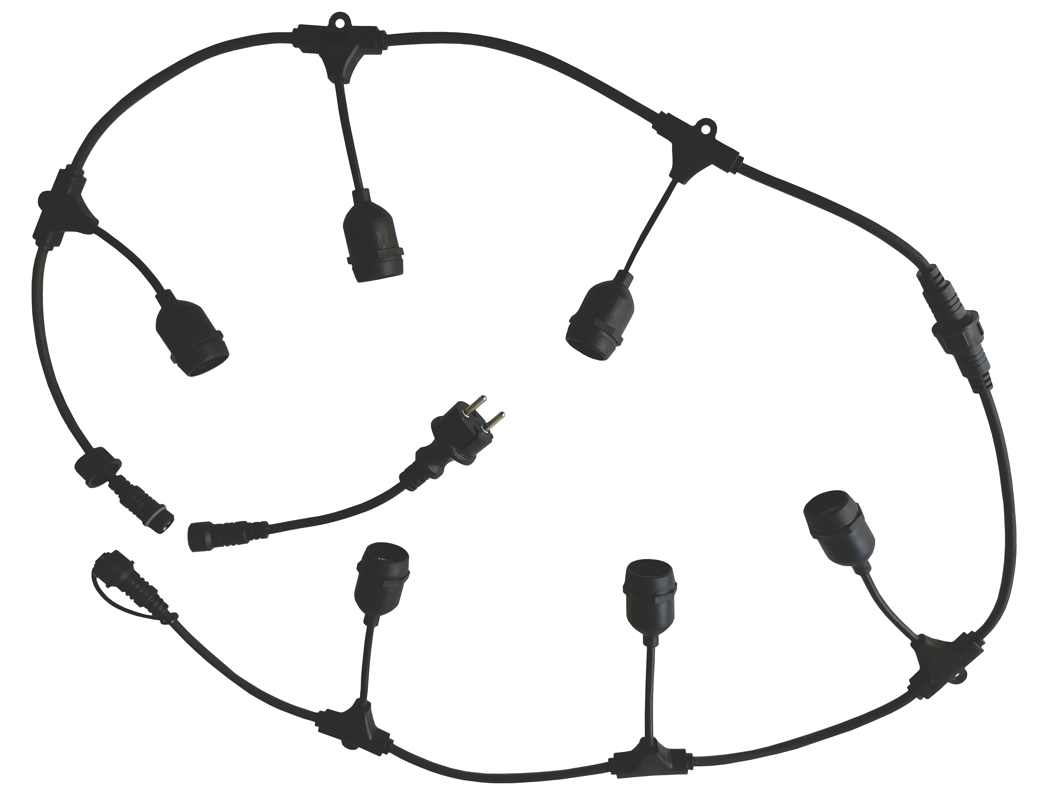 Освітлювальний прилад з кабелю та цоколів на підвісці VELMAX, 5м, 5шт-Е27