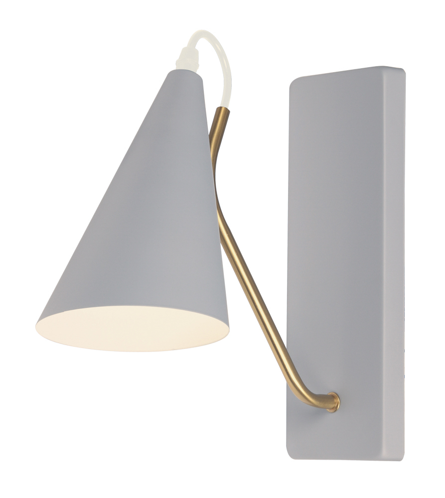 Світильник VELMAX V-WL-DAMSON-Gr-Wh, max 60W, E27, 230V