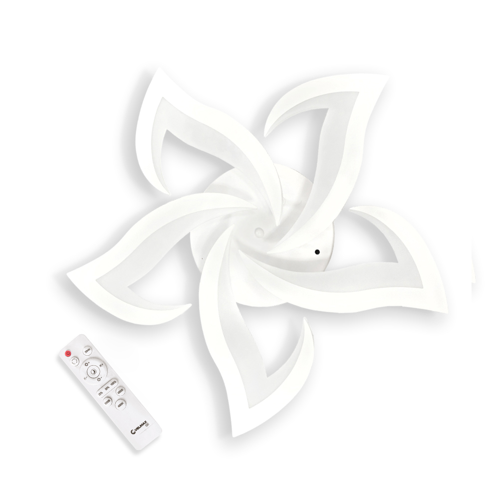 LED світильник VELMAX V-CL-LOTUS-5Wh, max 52W, 3000K-6500K, пульт, блок живлення, білий, 230V