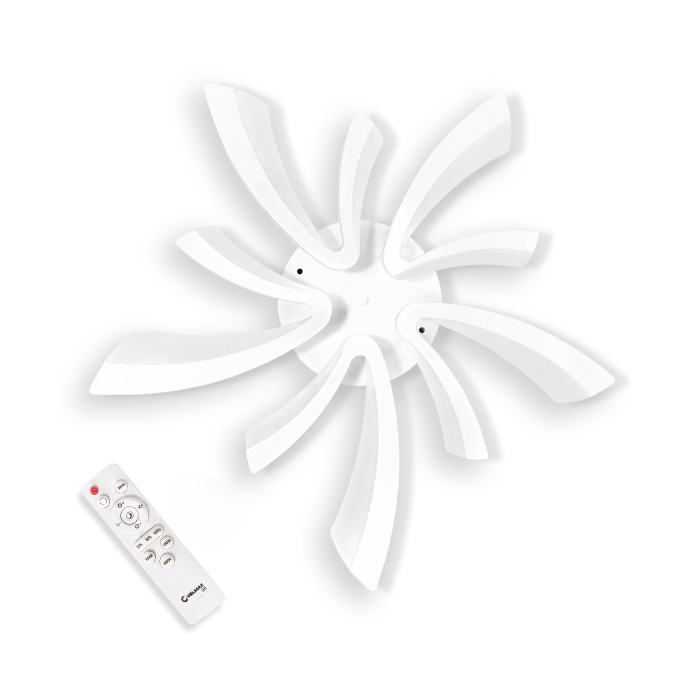 LED світильник VELMAX V-CL-WINDFLOWER-5Wh, max 70W, 3000K-6500K, пульт, блок живлення, білий, 230V