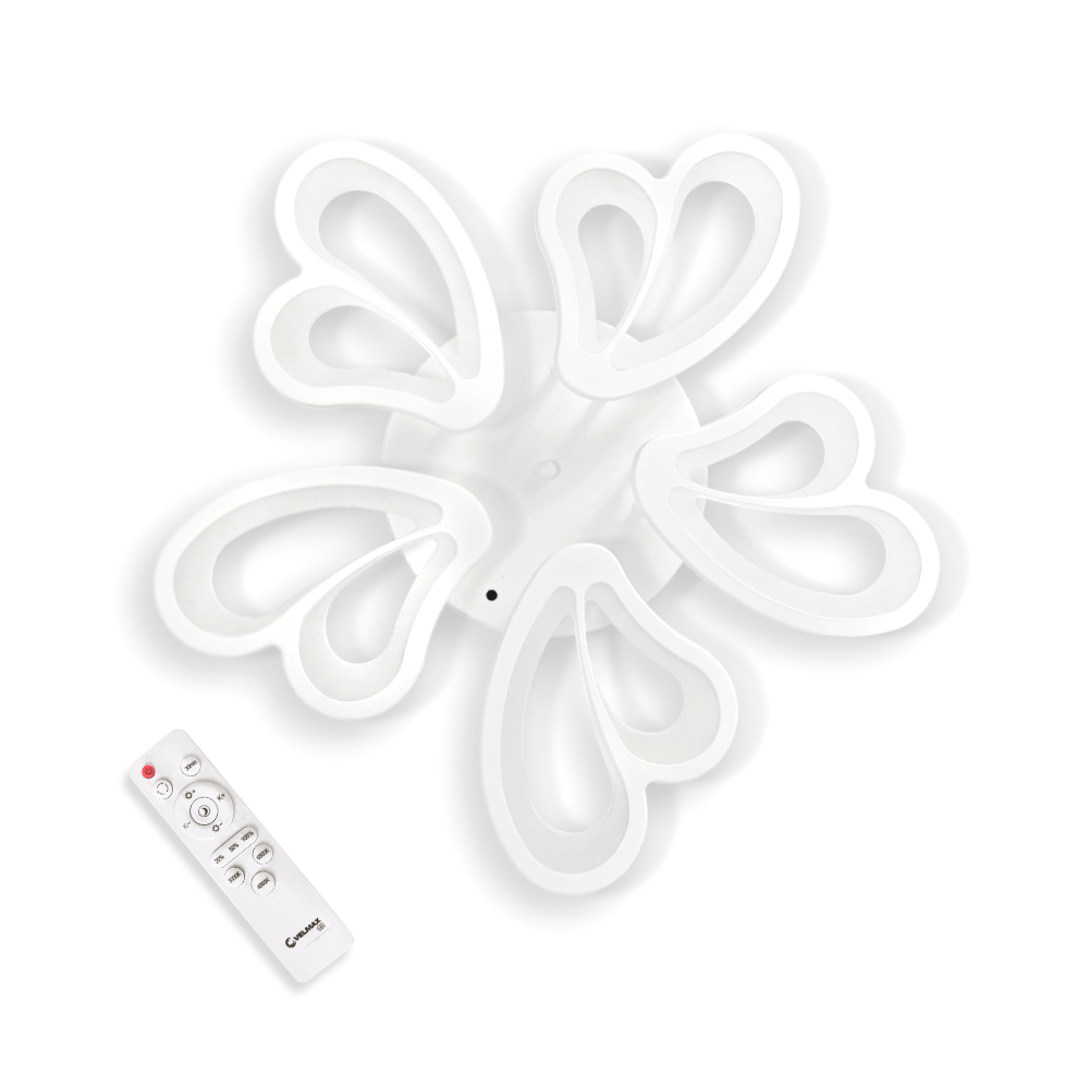 LED світильник VELMAX V-CL-SALVIA-5Wh, max 51W, 3000K-6500K, пульт, блок живлення, білий, 230V