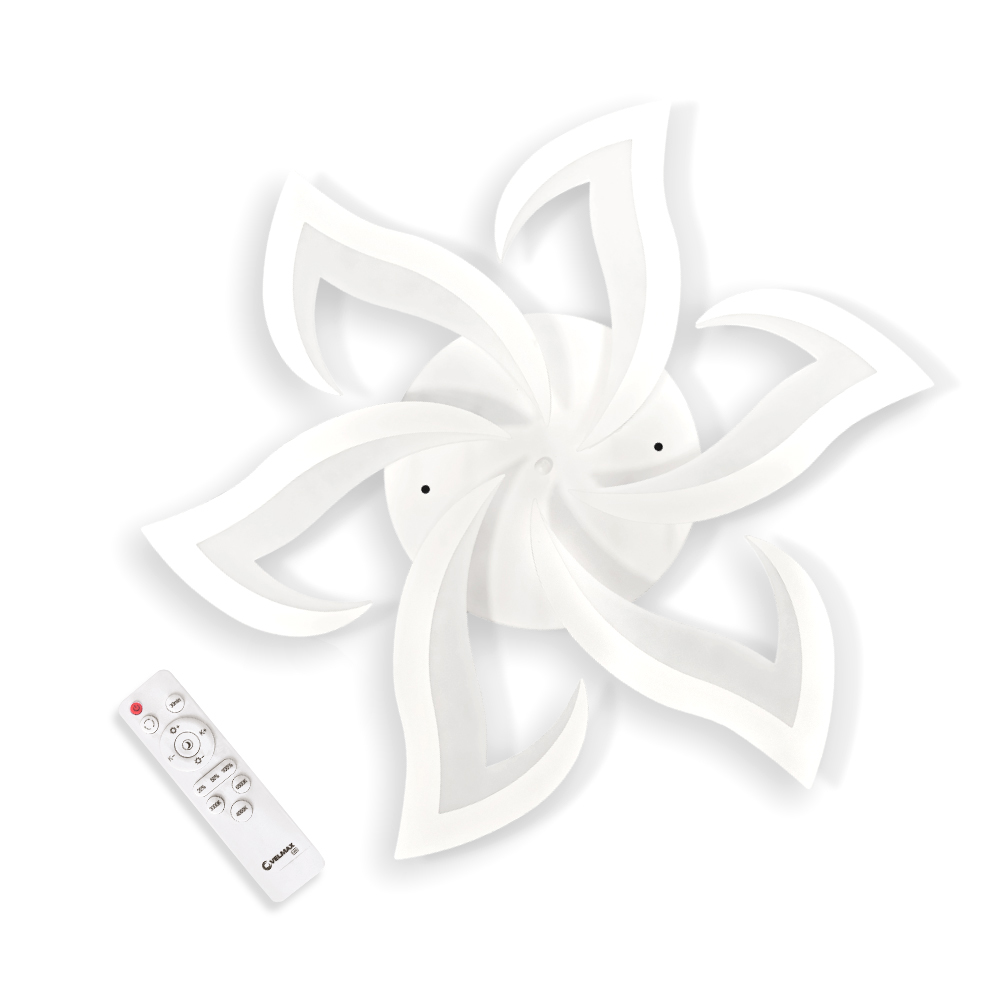 LED світильник VELMAX V-CL-LOTUS-6Wh, max 62W, 3000K-6500K, пульт, блок живлення, білий, 230V