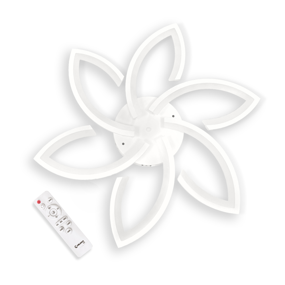 LED світильник VELMAX V-CL-LILY-6Wh, max 76W, 3000K-6500K, пульт, блок живлення, білий, 230V