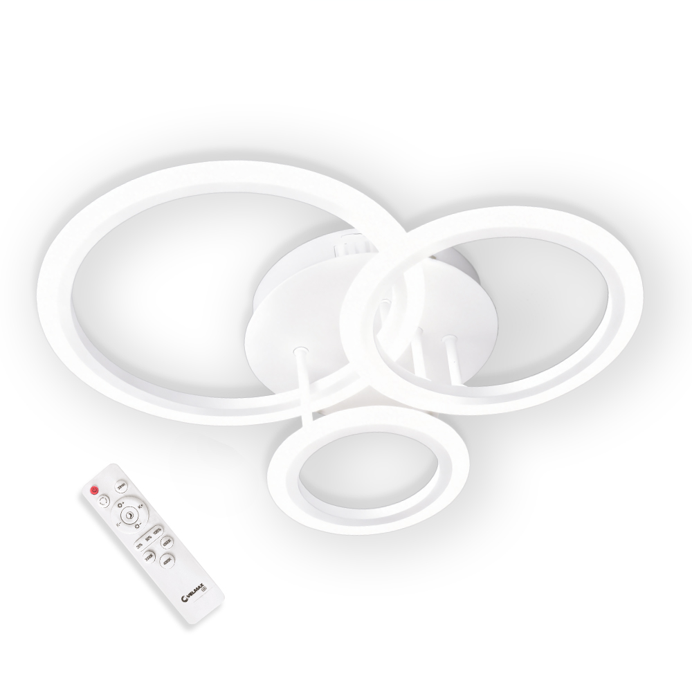 LED світильник VELMAX V-CL-NAOMI-R-45SWh, max 45W, 3000K-6500K, пульт, блок живлення, білий, 230V