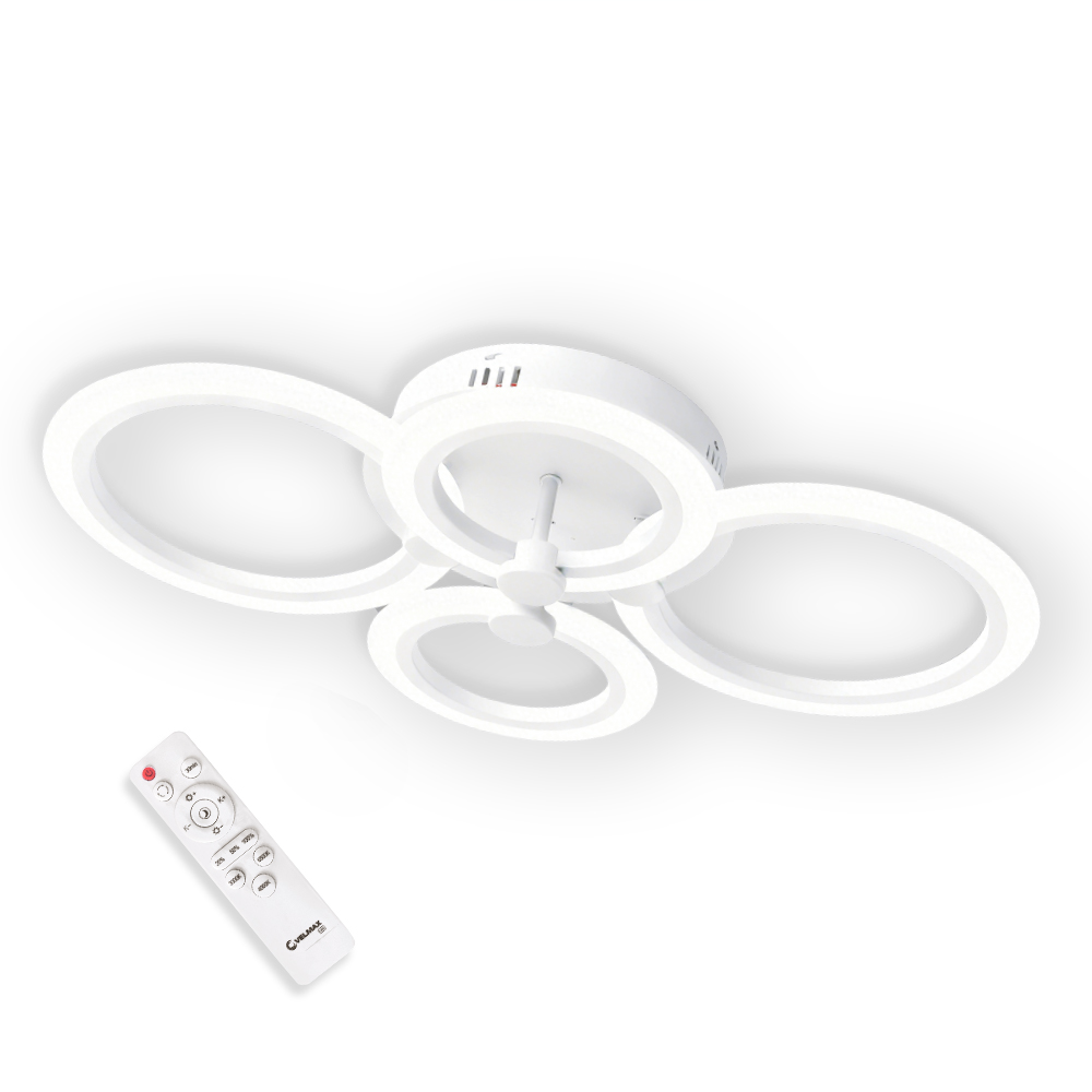 LED світильник VELMAX V-CL-NAOMI-R-65SWh, max 65W, 3000K-6500K, пульт, блок живлення, білий, 230V