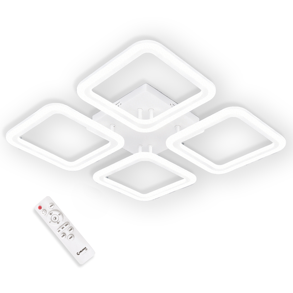 LED світильник VELMAX V-CL-NAOMI-S-65SWh, max 65W, 3000K-6500K, пульт, блок живлення, білий, 230V