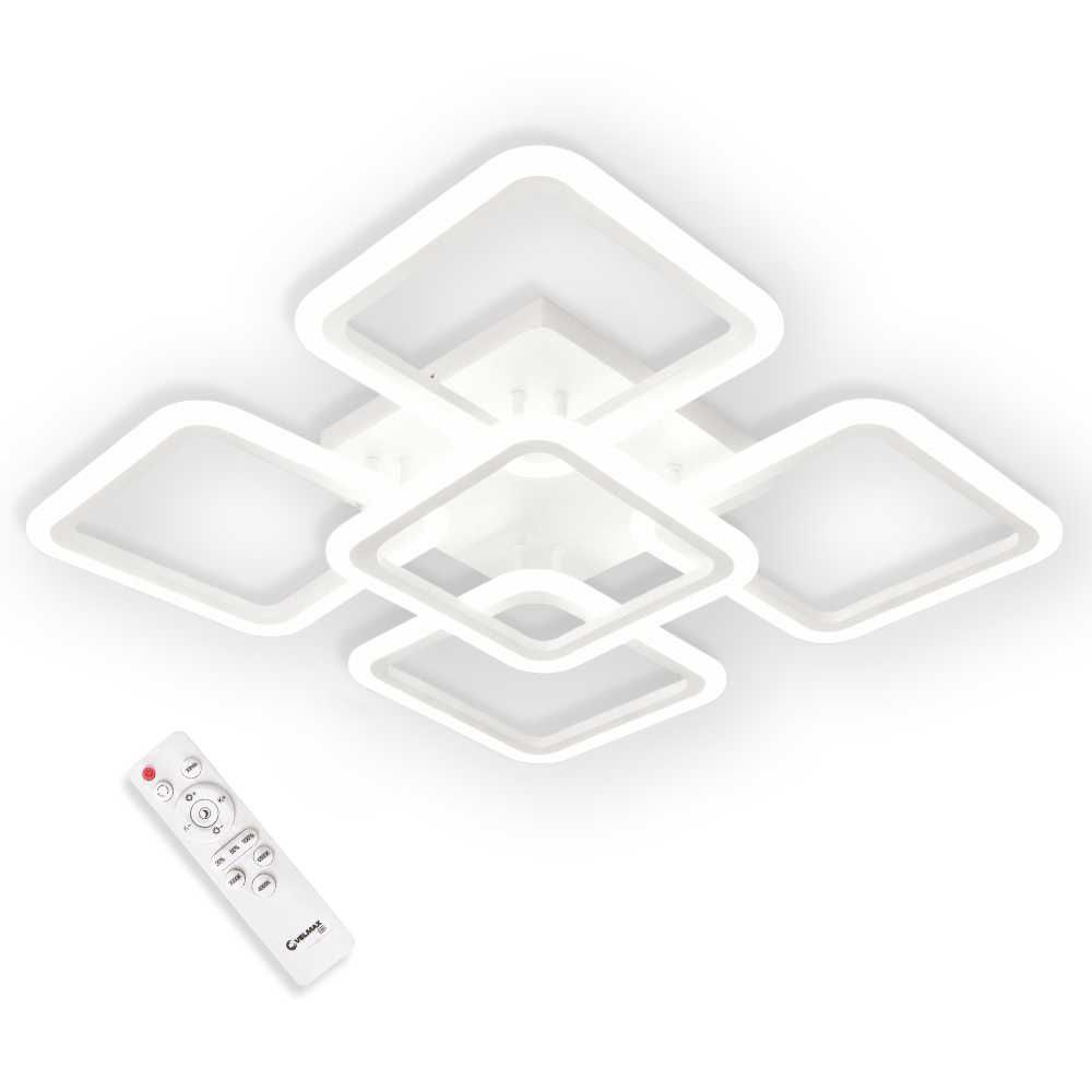 LED світильник VELMAX V-CL-NAOMI-S-90SWh, max 90W, 3000K-6500K, пульт, блок живлення, білий, 230V