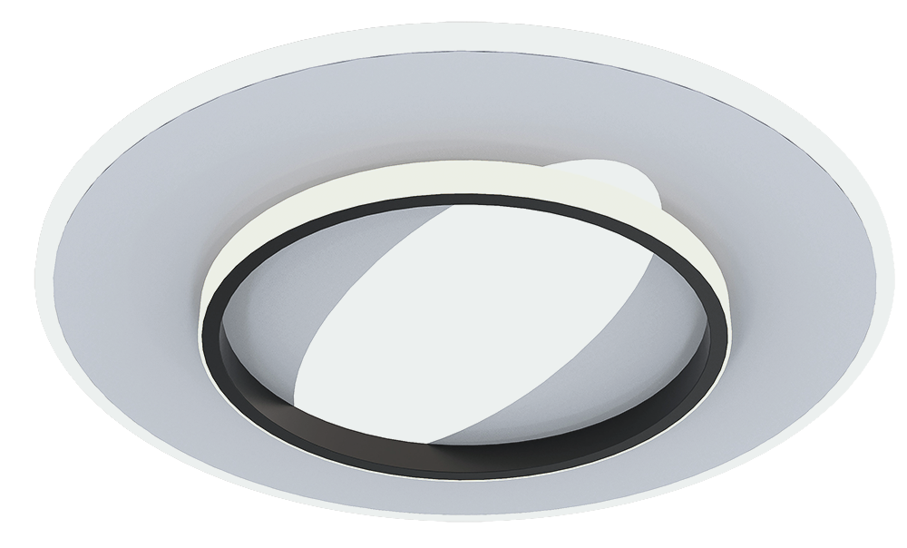 LED світильник VELMAX V-СL-MIRAY-FQ-R, max 40W*2, 2700K-6500K, пульт, батарейки 2шт, кріплення, 230V