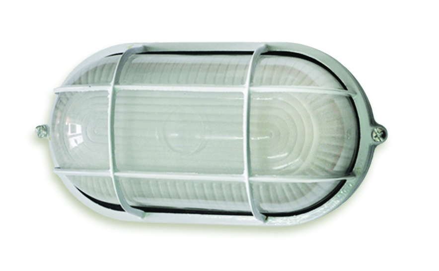 Світильник, скло-метал, білий, Е27, 60/75W, 215х100х80мм, IP54, (МС-1151)