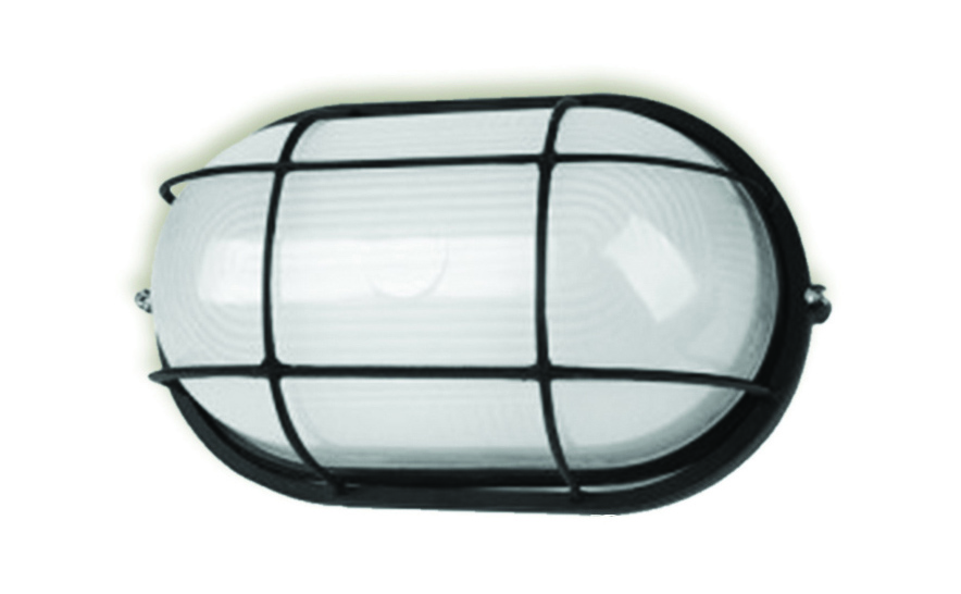 Світильник, скло-метал, чорний, Е27, 60/75W, 215х100x80мм, IP54, (МС-1152)