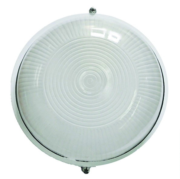 Світильник, скло-метал, білий, Е27, 60/75W, 175х90мм, IP54, (МС-1001)