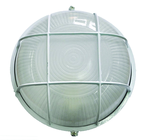 Світильник, скло-метал, білий, Е27, 60/75W, 175х90мм, IP54, (МС-1051)