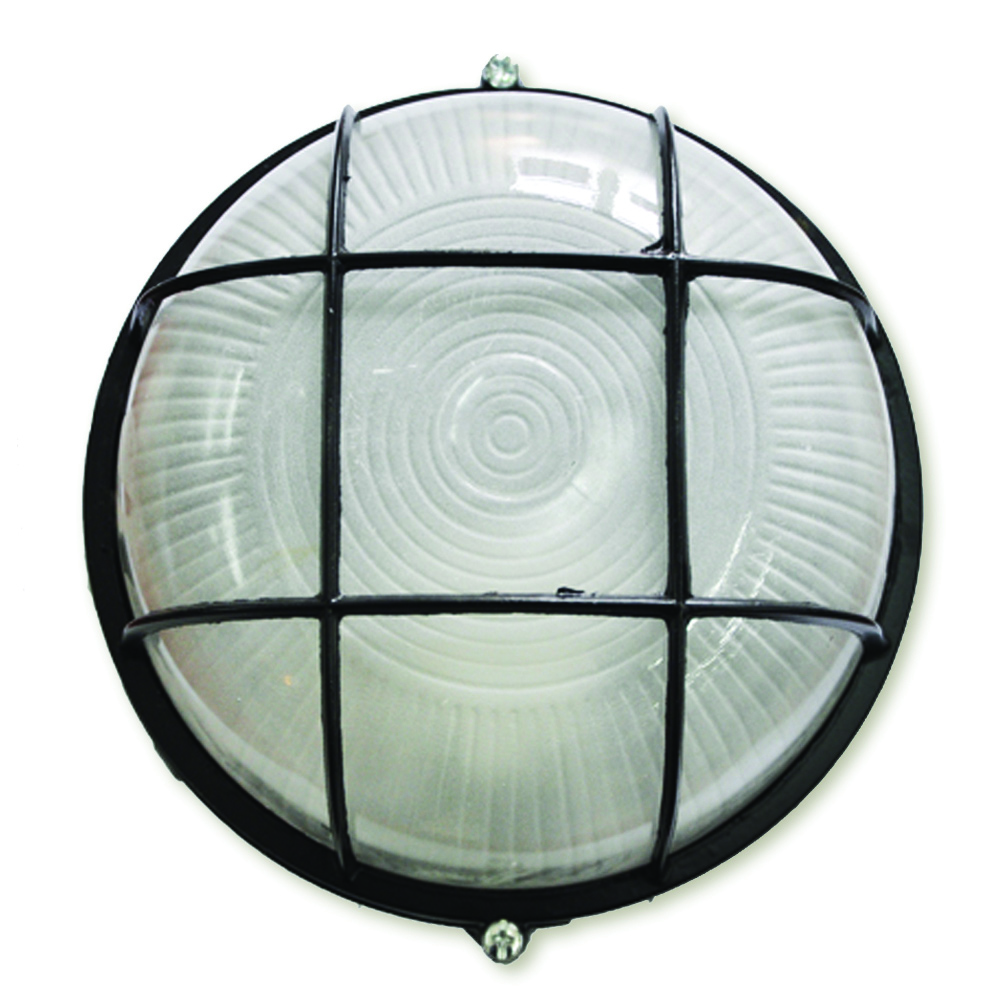 Світильник, скло-метал, чорний, Е27, 60/75W, 175х90мм, IP54, (МС-1052)