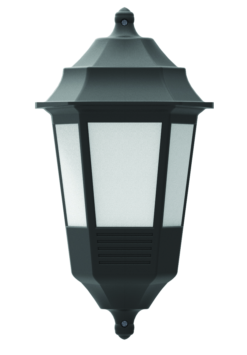 Світильник парковий FLORA, настінний, 40W, E27, IP44, ударост. PC/PP, чорний, (016 038 412111)