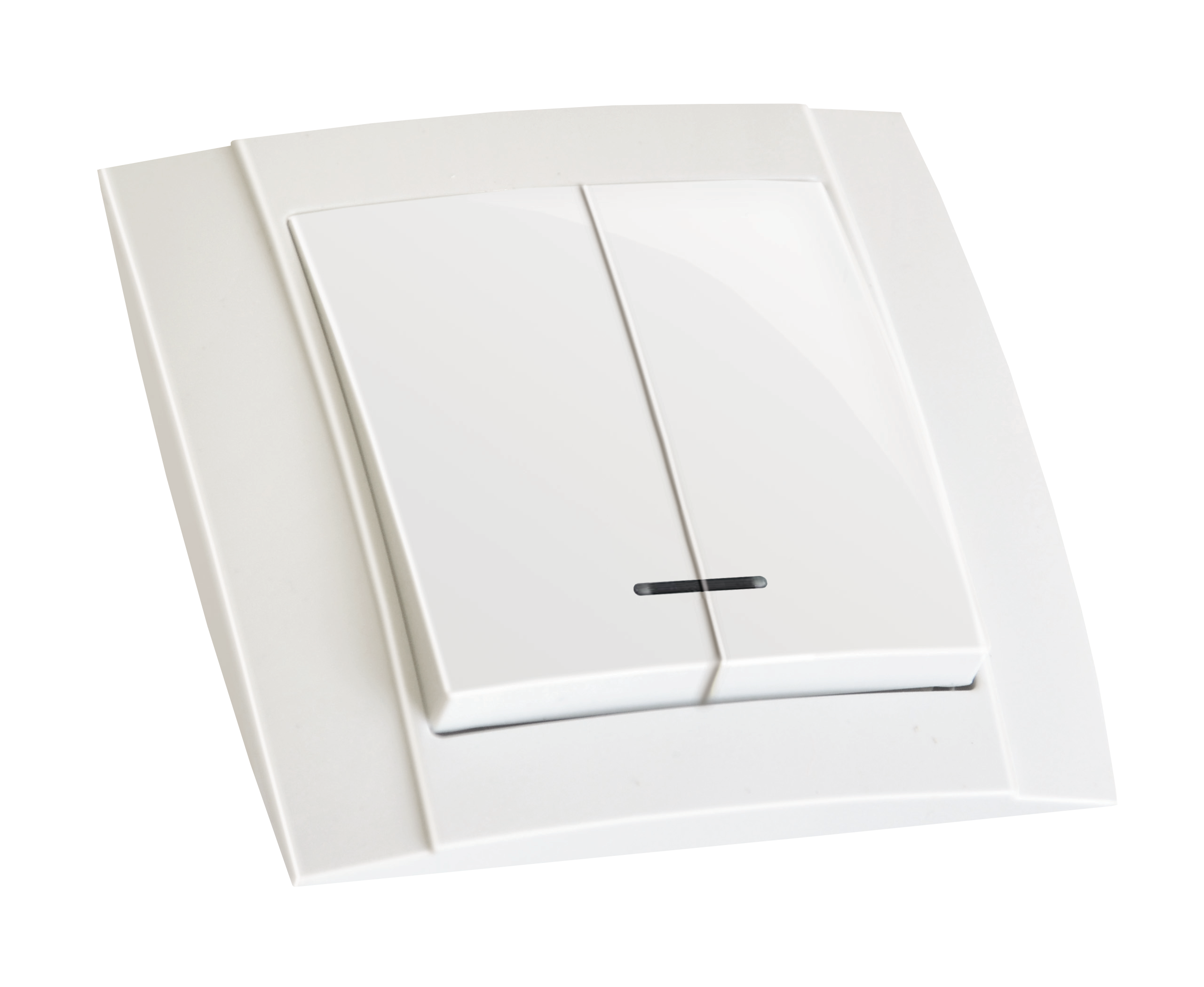 Вимикач 2 кл, 10А, з світл. біл. індикатором (Б), "Lara"