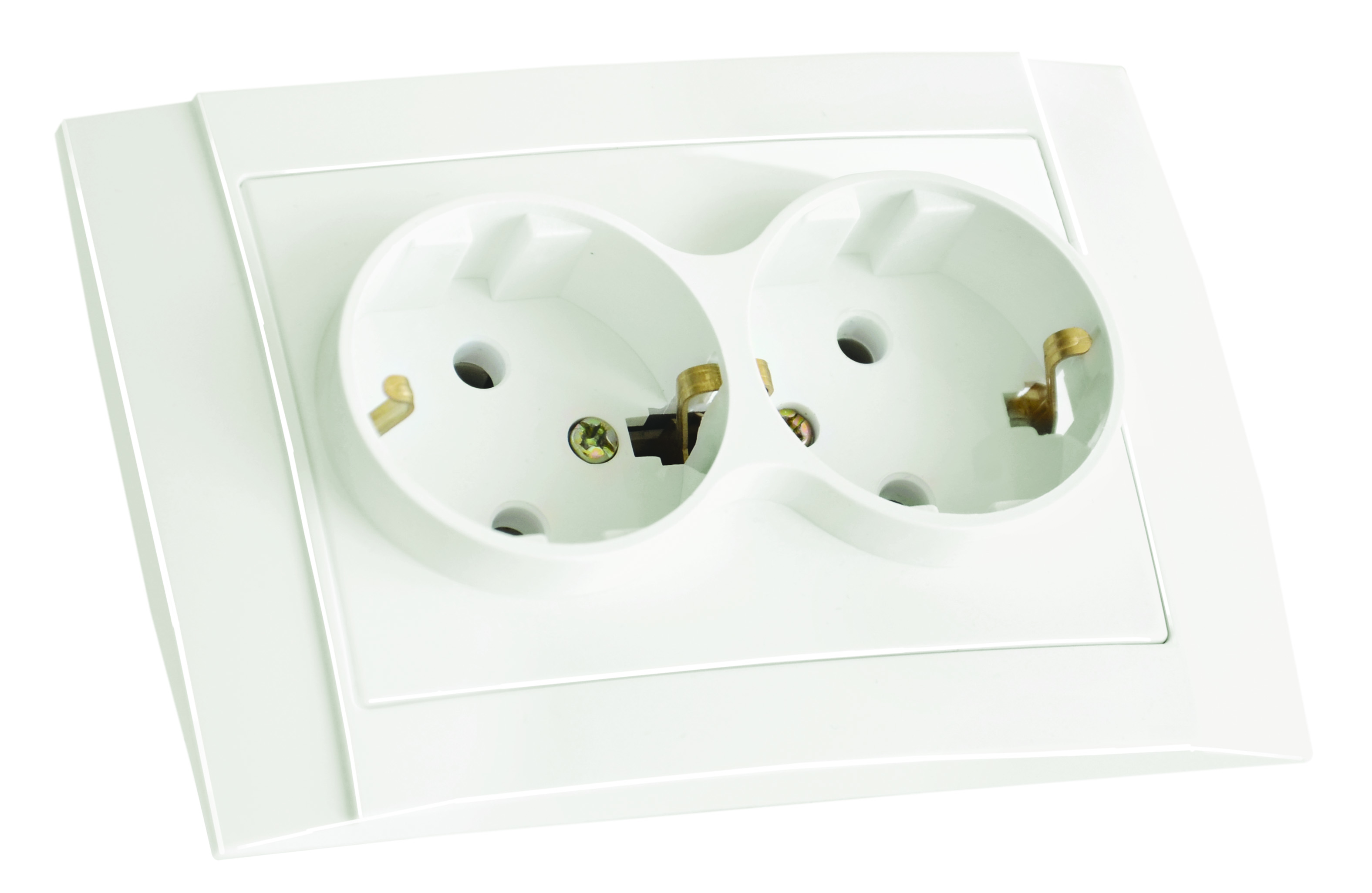 Розетка 2 гнізда, з/з, в 1 коробку, 16А, "Lara"