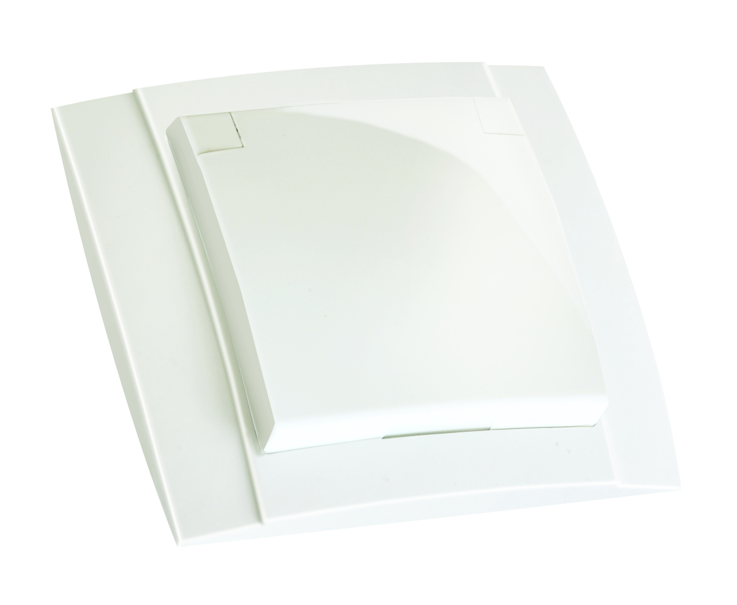 Розетка з/з, 16А, бризкозахищена-(IP44), з кришкою, "Lara"