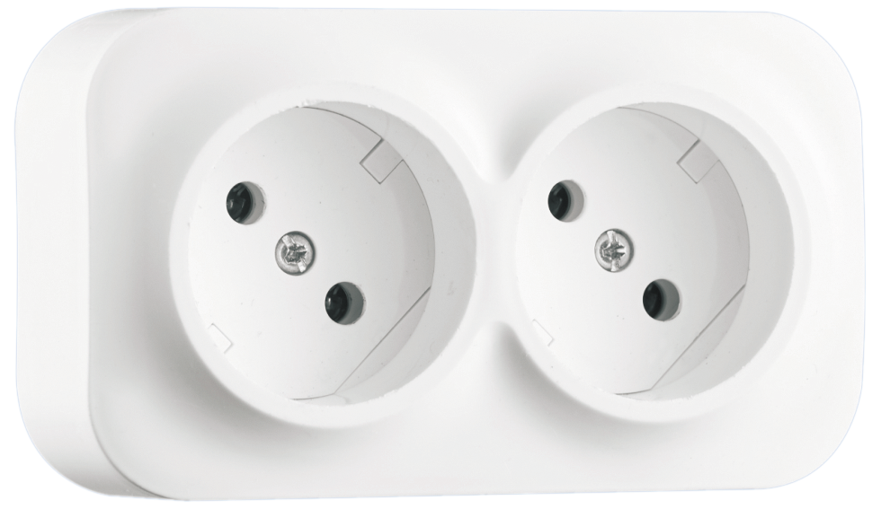 Розетка 2 гнізда, б/з, 16А, MARSO "Sofi", відкритої установки