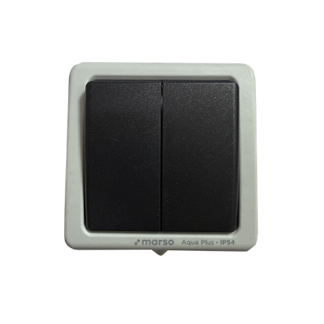 Вимикач 1 кл, 10А, MARSO "Aqua Plus", IP 54, сірий