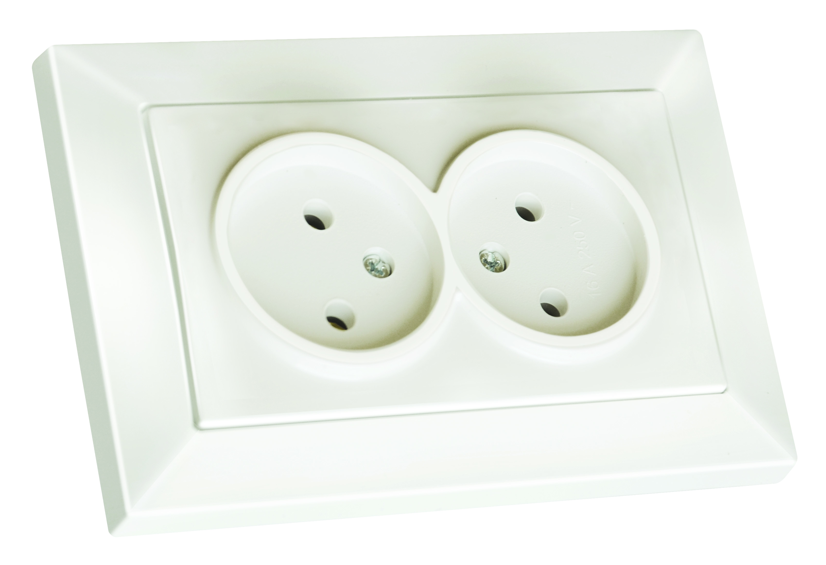 Розетка подвійна, б/з, в 1 коробку, 16А, CANDELA, Mutlusan, білий, (2125 203 0201)