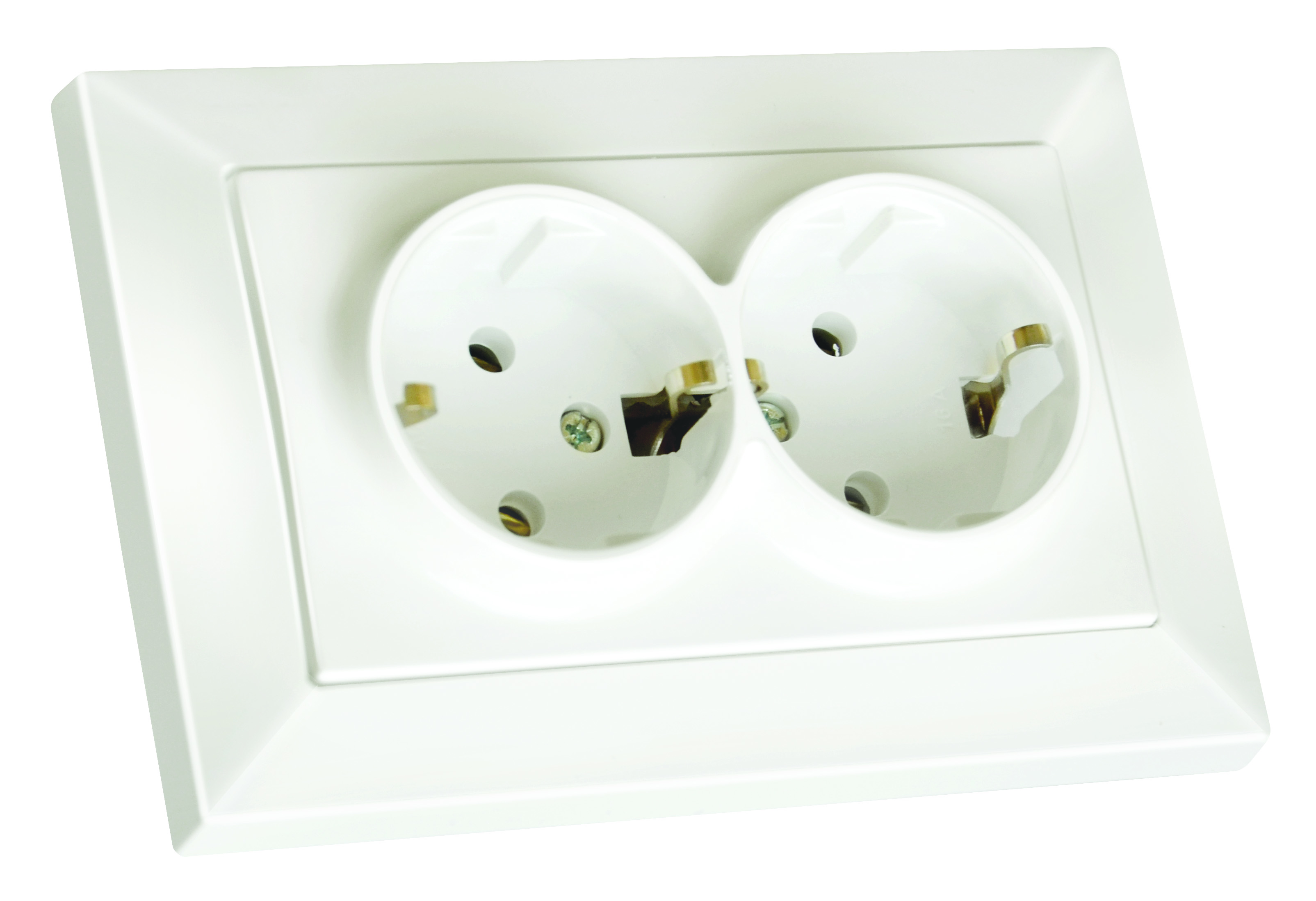 Розетка подвійна, з/з, в 1 коробку, 16А, CANDELA, Mutlusan, білий, (2125 202 0201)