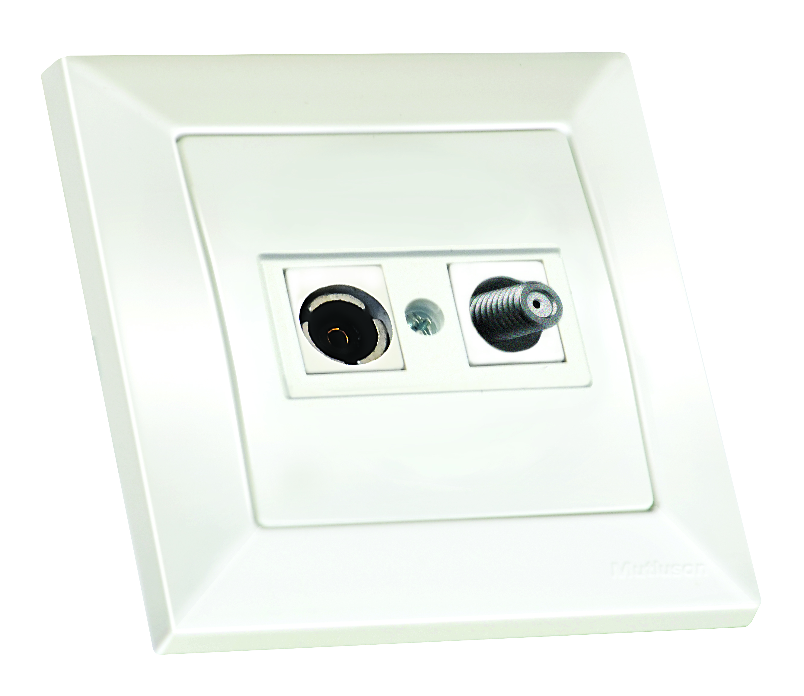 Розетка телевізійна, TV+SAT, CANDELA, Mutlusan, білий (2125 156 0201)