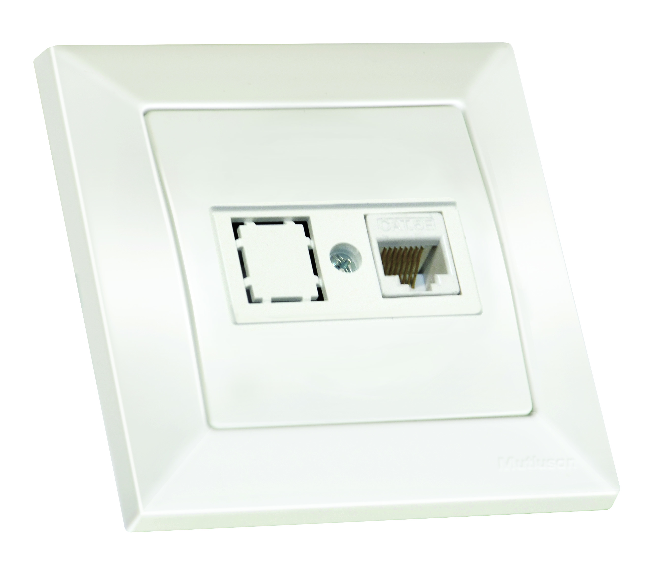 Розетка 1гн комп'ютерна, CANDELA, Mutlusan, білий, (2125 136 0101)