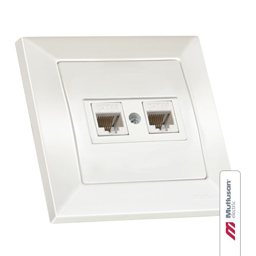 Розетка комп. + телеф., CANDELA, Mutlusan, білий (2125 139 0101)