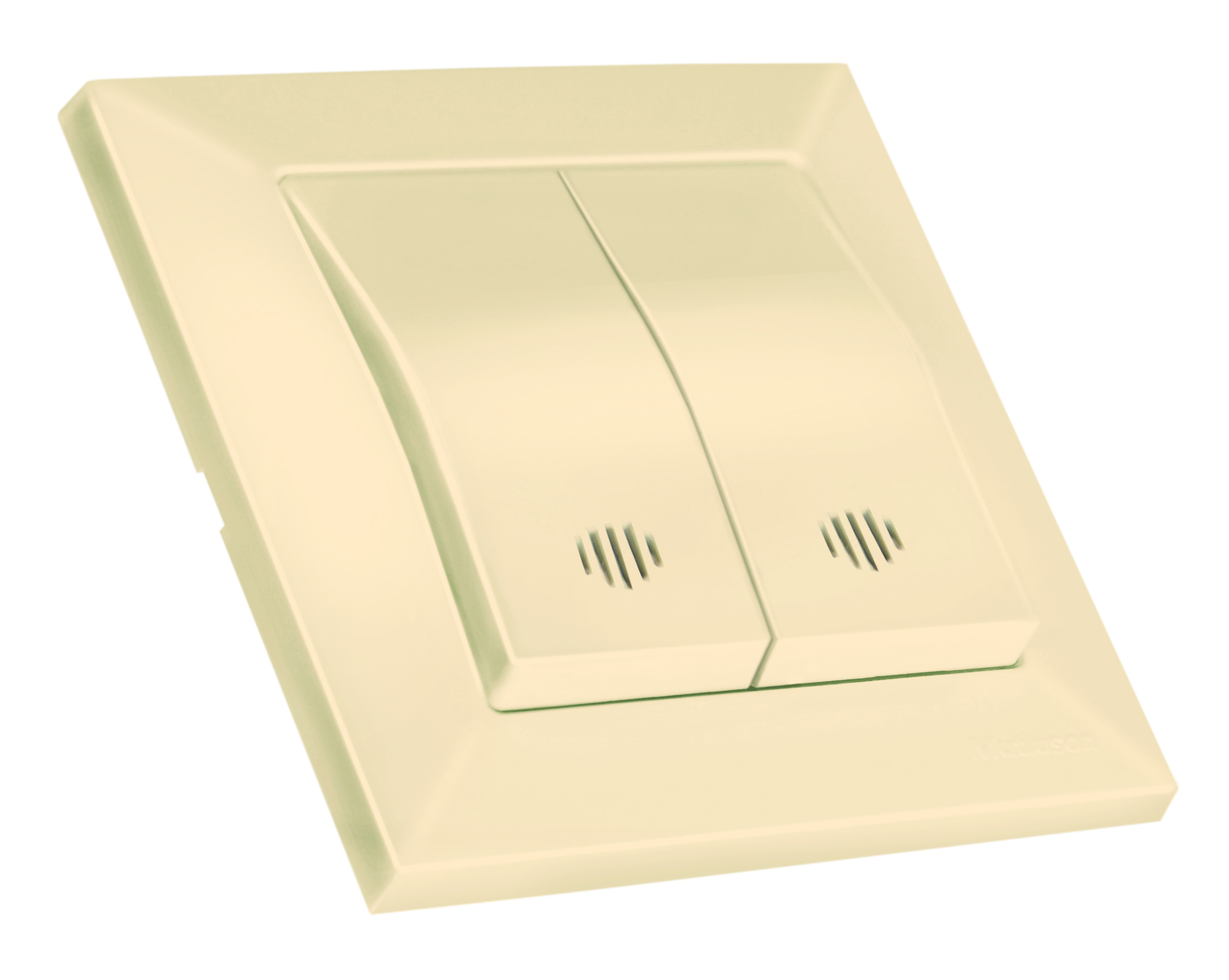 Вимикач 2 кл, 10А, з світловим індикатором, CANDELA, Mutlusan, крем, (2125 026 0102)