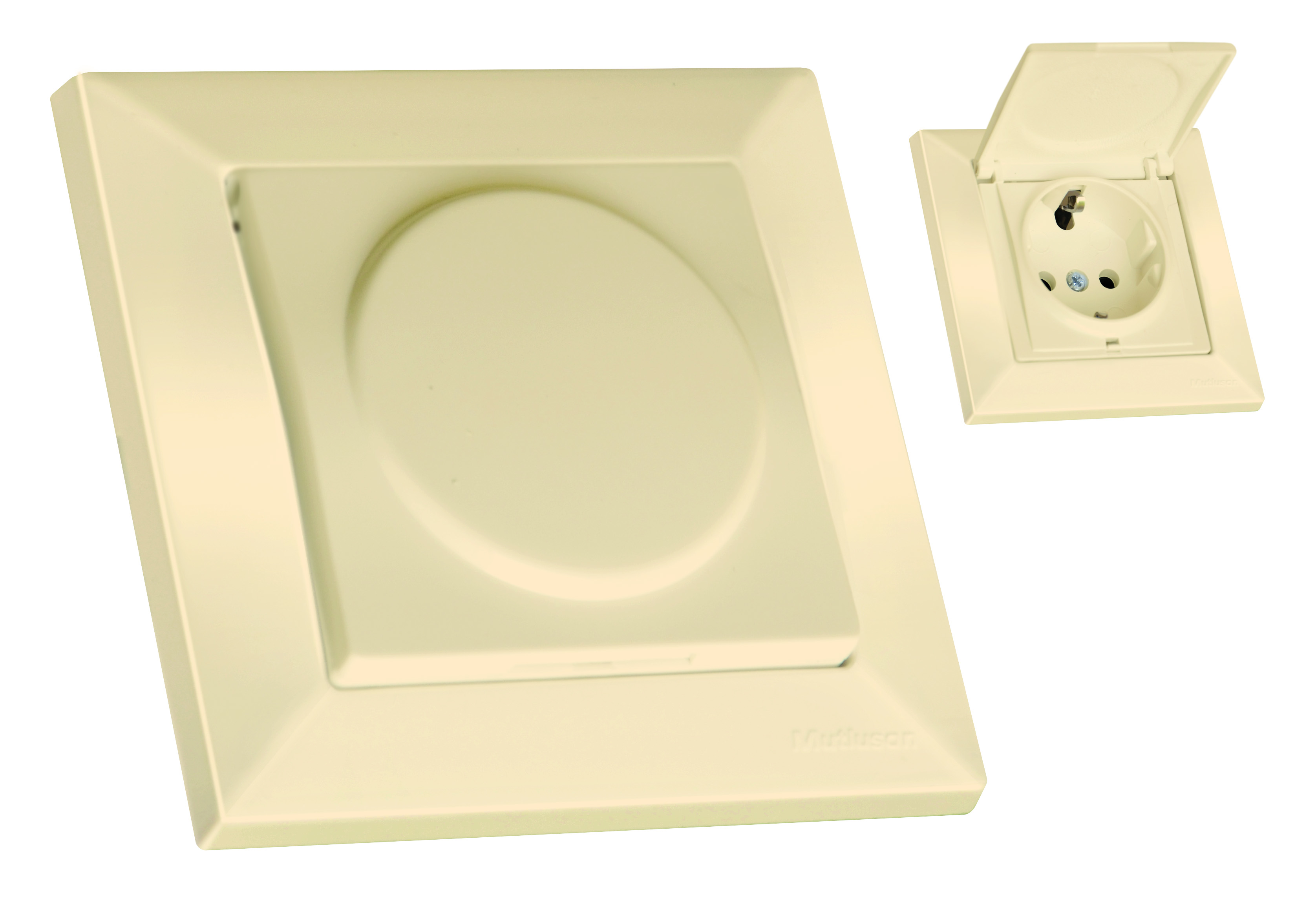 Розетка з/з, 16А, бризкозахищена, з кришкою, CANDELA, Mutlusan, крем, (2125 110 0202)