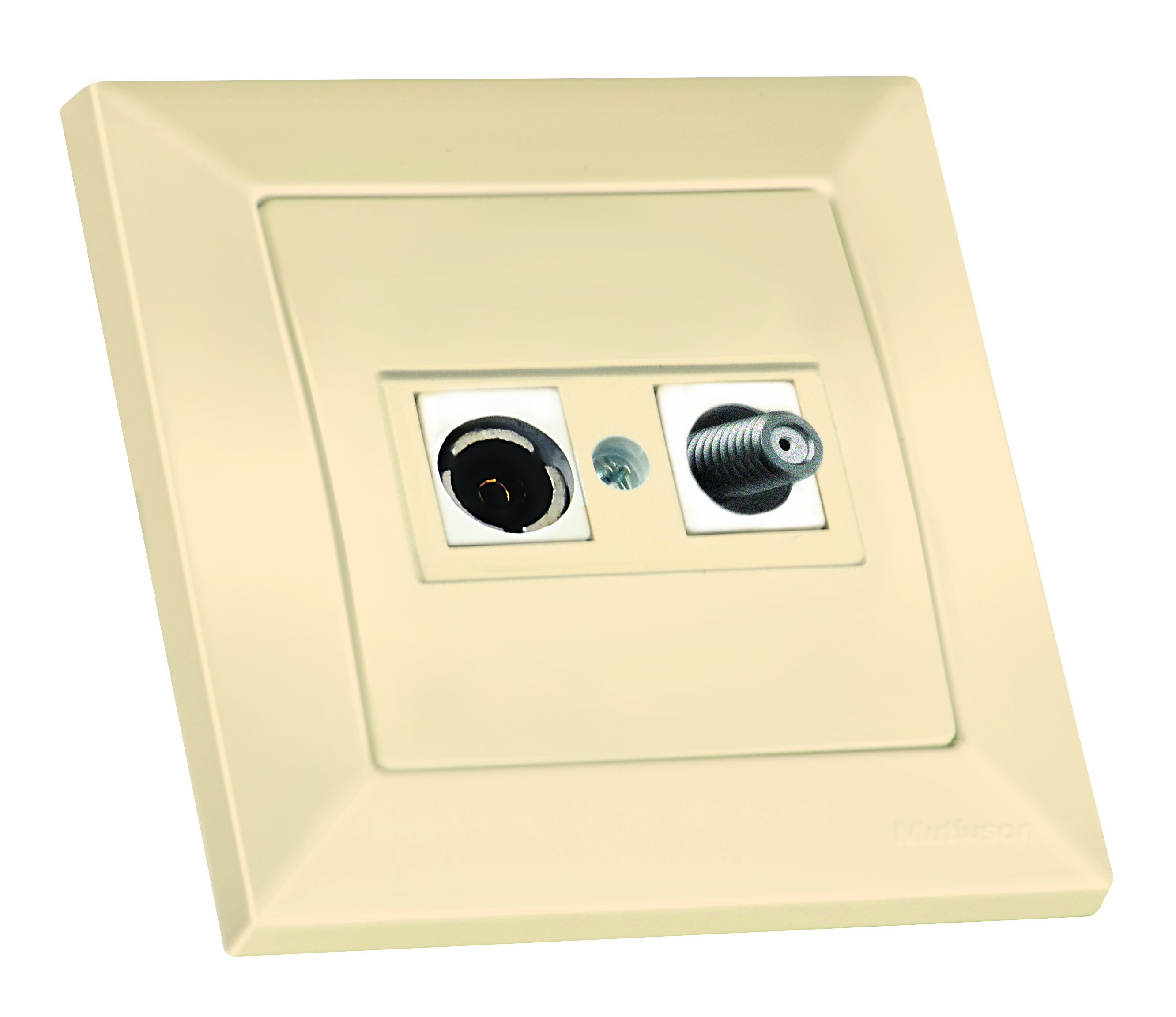 Розетка телевізійна, TV+SAT, CANDELA, Mutlusan, крем (2125 156 0202)