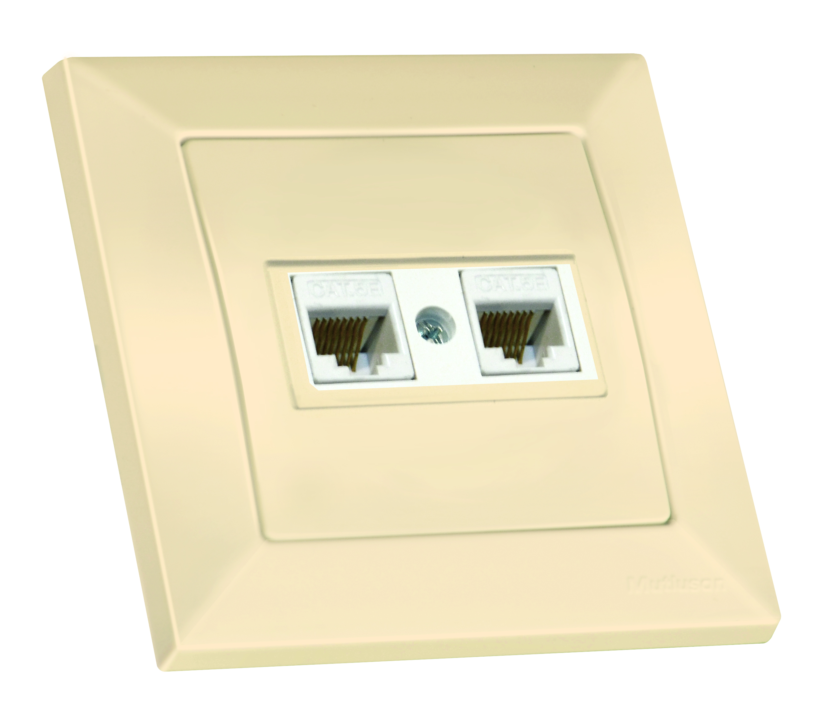 Розетка комп. + телеф., CANDELA, Mutlusan, крем (2125 139 0102)