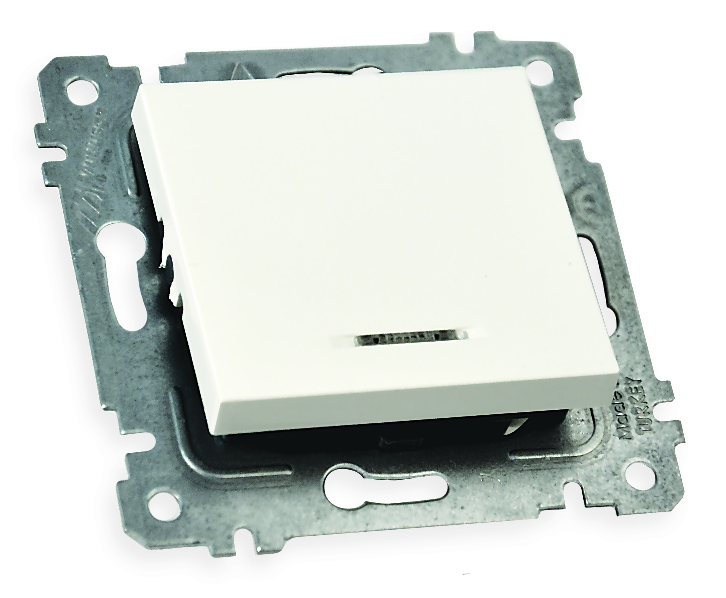 Механізм вимикача 1 кл, 10А, з світловим індикатором, RITA, Mutlusan, білий, (2200 415 0201)