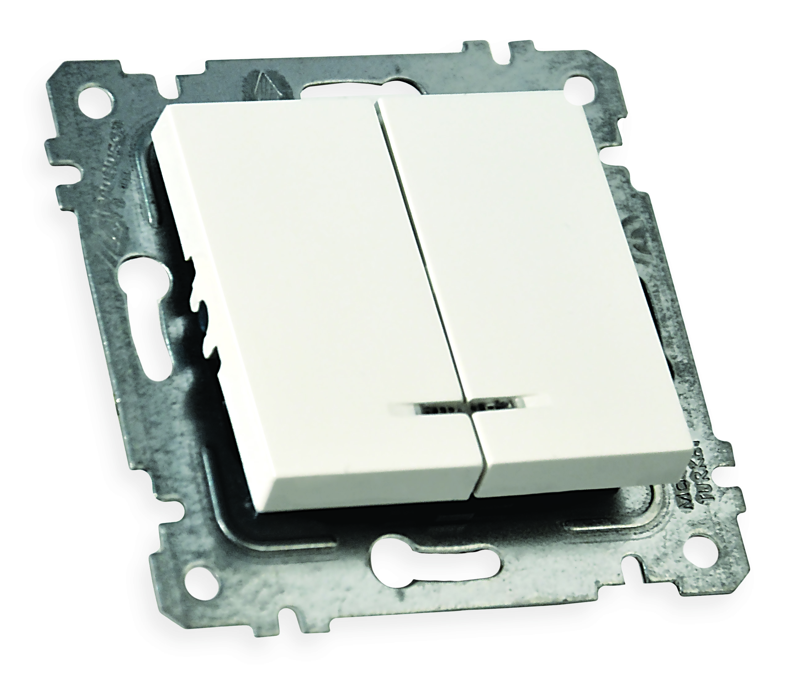 Механізм вимикача 2 кл, 10А, з світловим індикатором, RITA, Mutlusan, білий, (2200 426 0201)