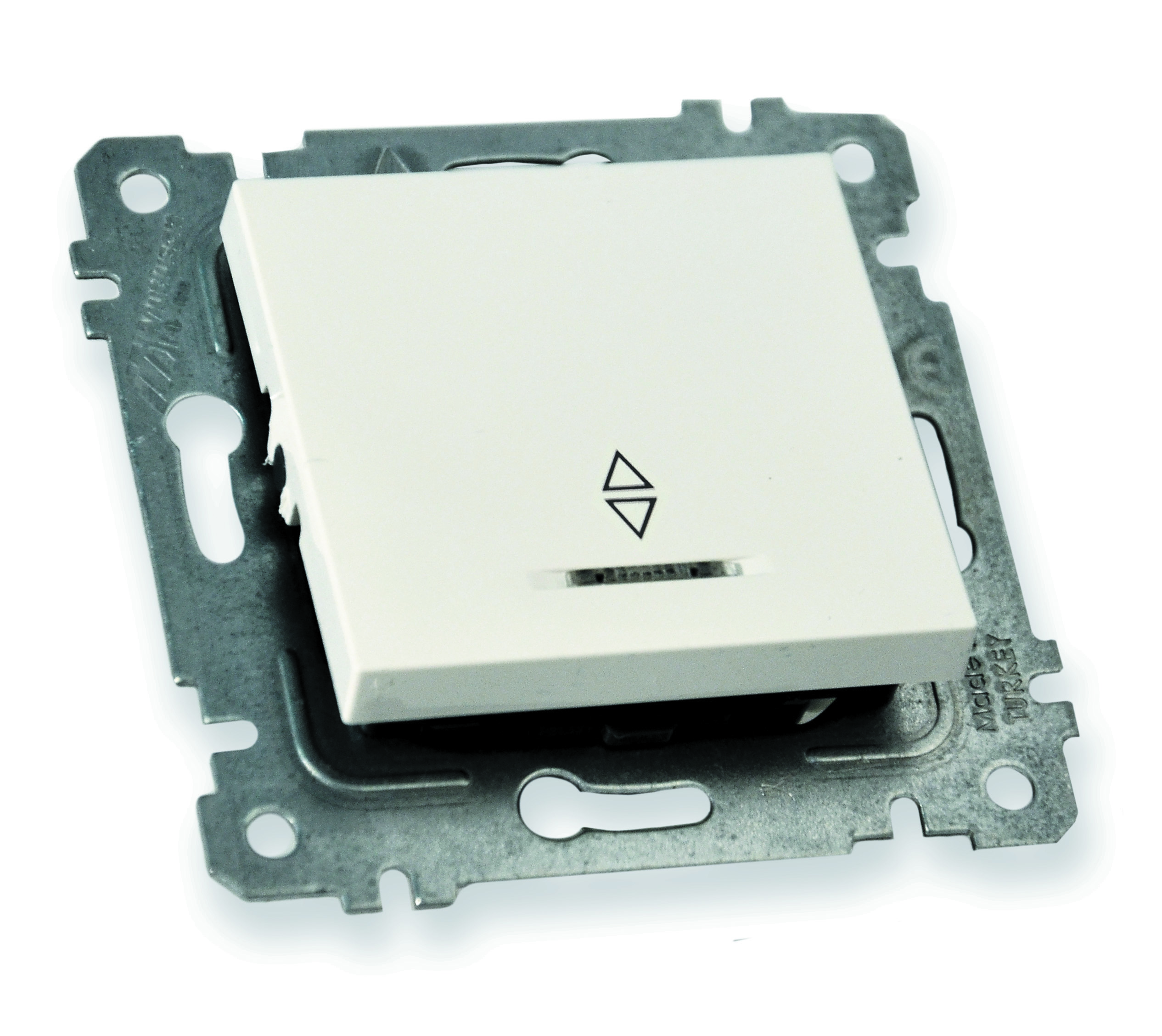 Механізм вимикача 1 кл, прохідний, з світл інд., 10А, RITA, Mutlusan, білий, (2200 416 0201)