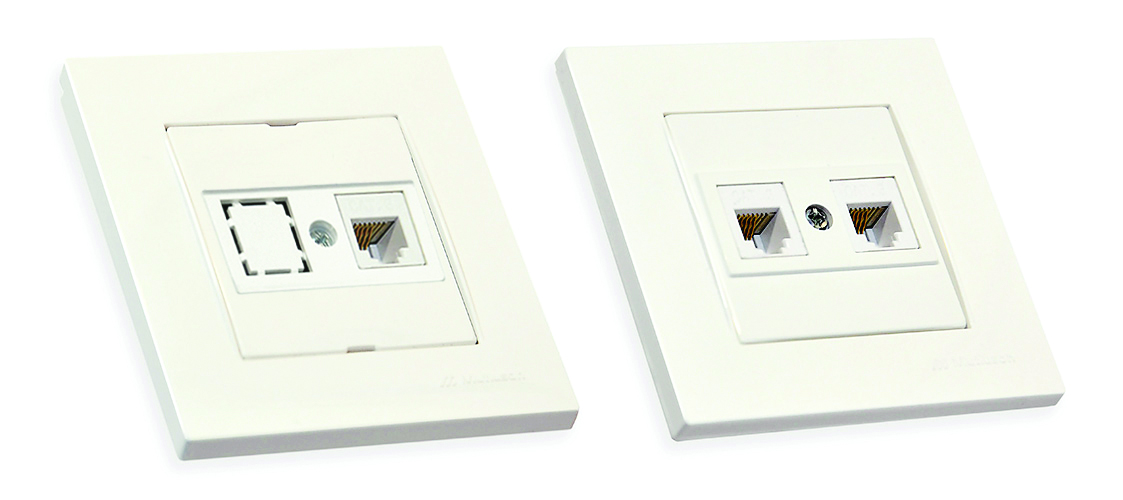 Розетка 2гн телефонна, RITA, Mutlusan, білий, (2220 126 0101)