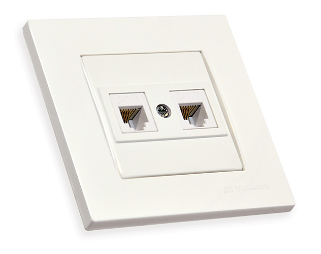 Розетка комп + телеф, RITA, Mutlusan, білий, (2220 139 0101)