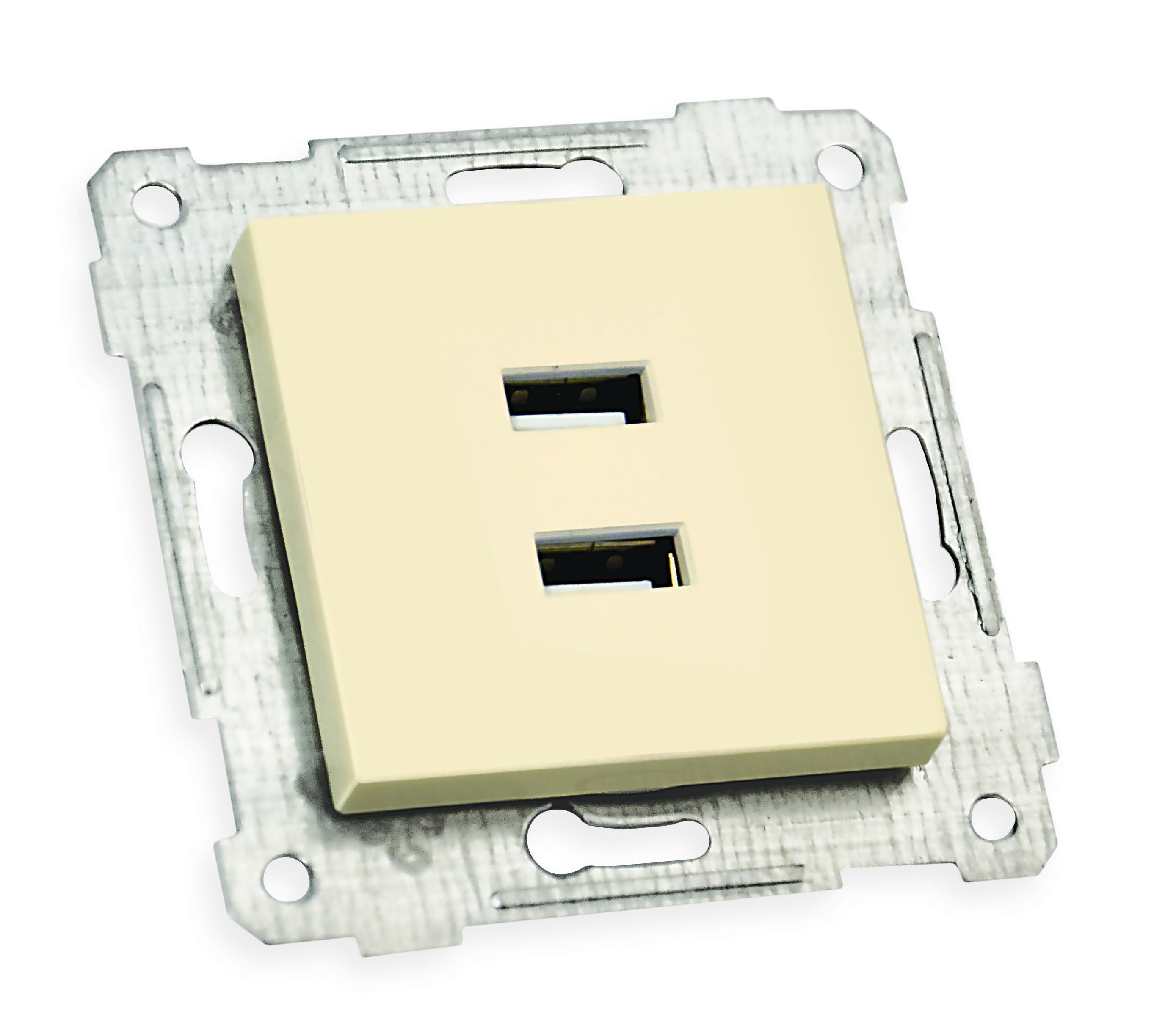 Механізм розетки 2гн USB горизонтальної, RITA, Mutlusan, крем, (2200 449 0102)