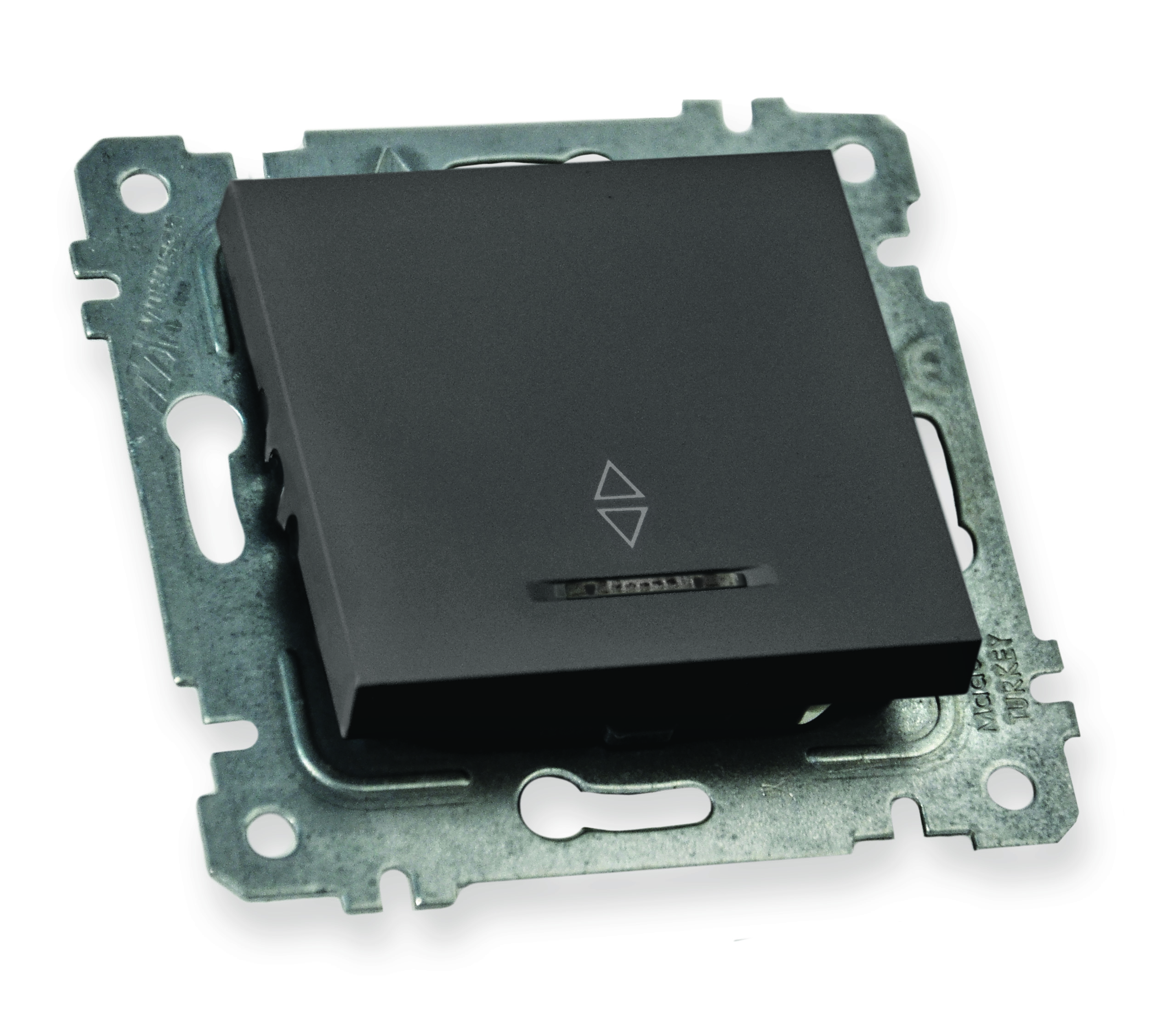 Механізм вимикача 1 кл, прохідний, з світл інд., 10А, RITA, Mutlusan, чорний, (2200 416 0184)