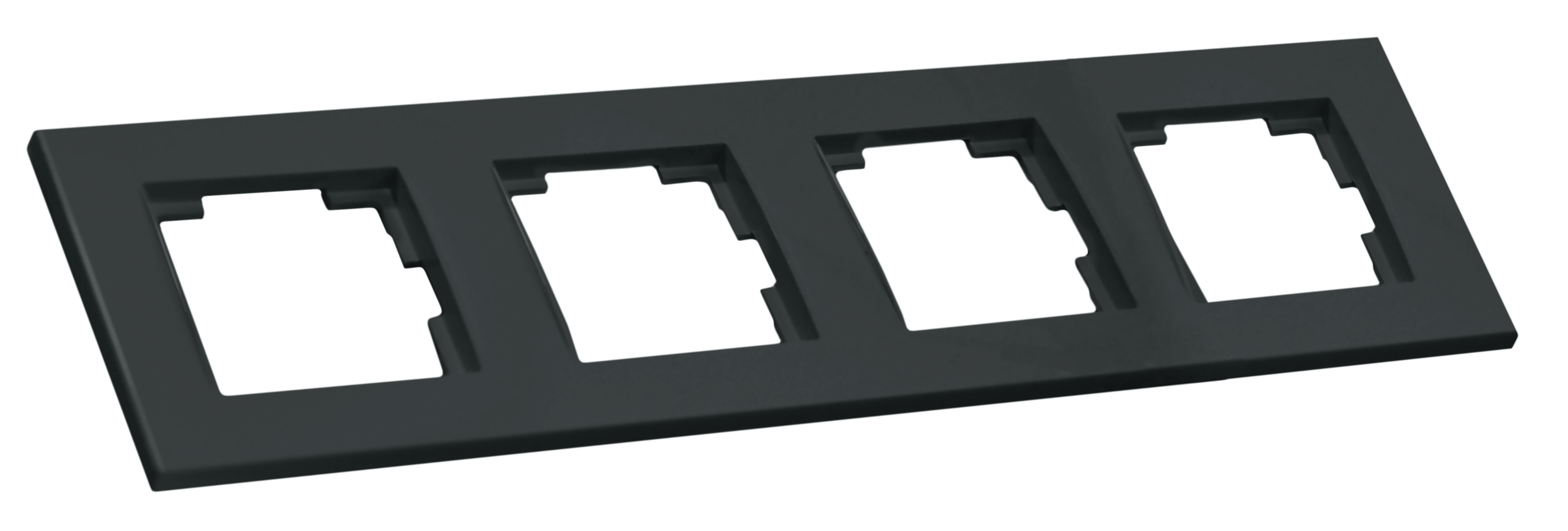 Рамка горизонтальна чотиримісна RITA, Mutlusan, чорний, (2220 800 1484)