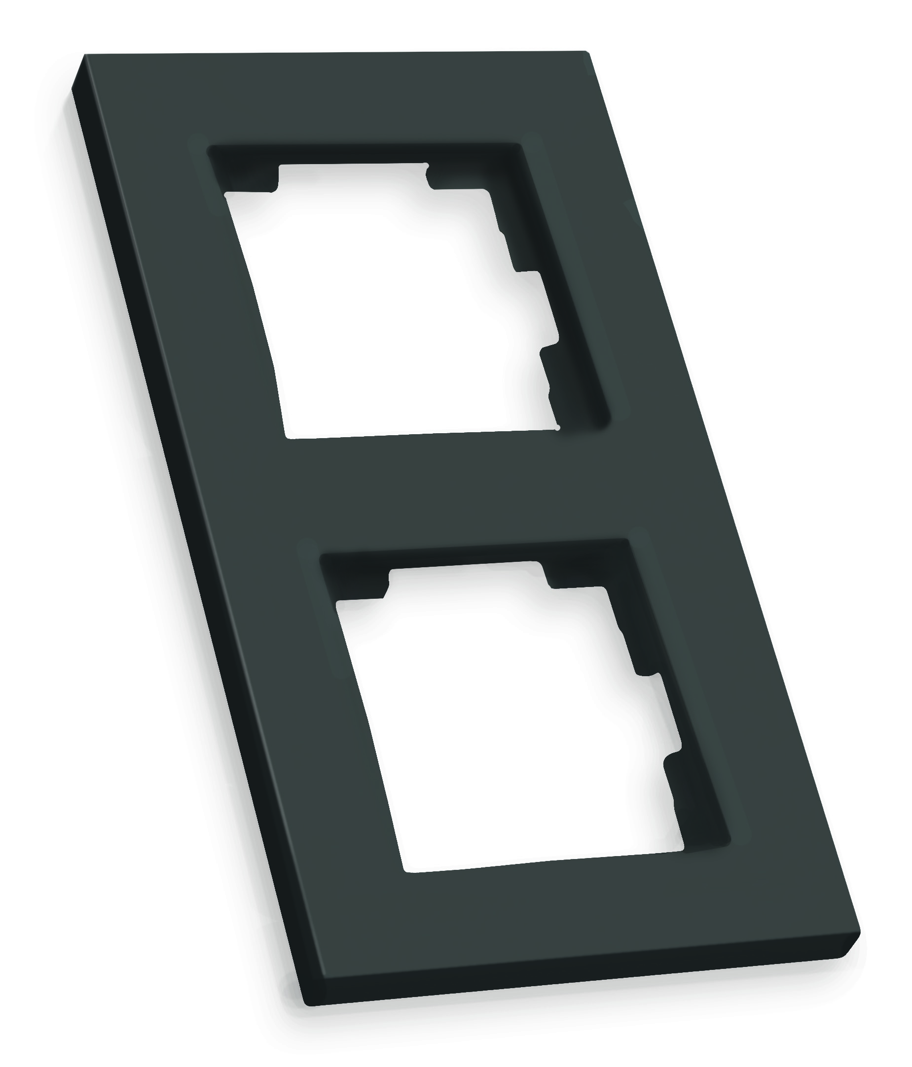 Рамка вертикальна двомісна RITA, Mutlusan, чорний, (2220 800 2284)