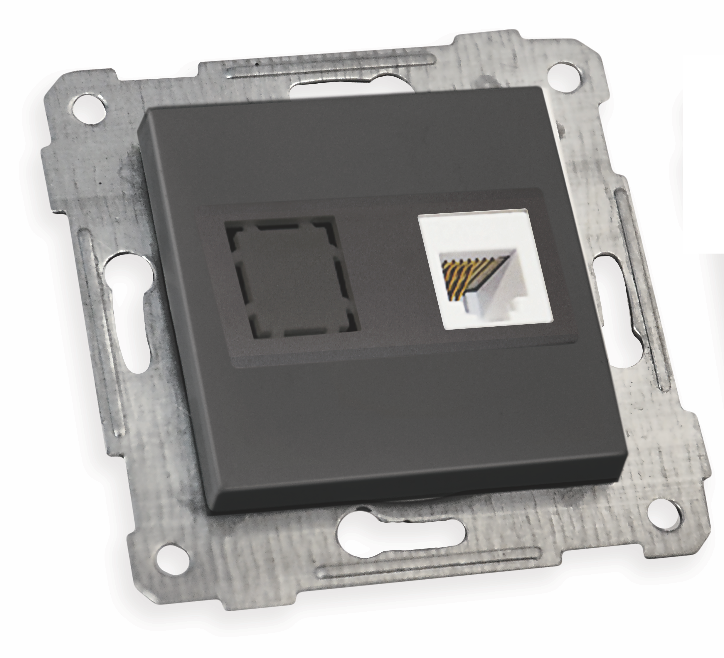 Механізм розетки 1гн комп'ютерної, RITA, Mutlusan, чорний, (2200 136 0184)